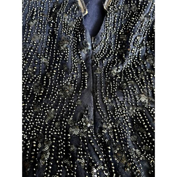 Mac Duggal Women's Beaded Tulle Tea-Length midi Dress 20304 size 6 D1 - Picture 9 of 9